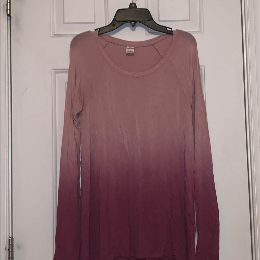 ombré long sleeve shirt